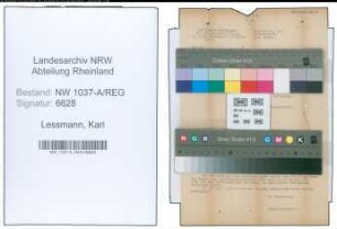 Entnazifizierung Karl Lessmann , geb. 04.11.1888 (Studienrat)