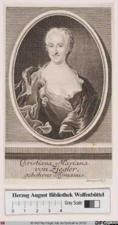 Bildnis Christiana Mariana von Ziegler, geb. Romanus