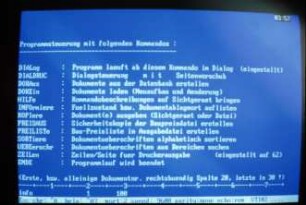 DOKLIS zur Dokumentenverwaltung in LISL, Kommandoformen