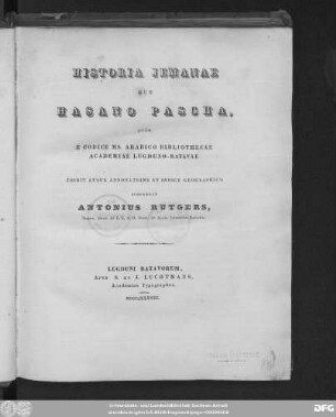 Historia Jemanae sub Hasano Pascha