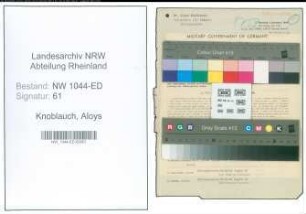 Entnazifizierung Aloys Knoblauch , geb. 16.06.1903 (Studienrat)