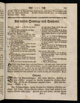 195-211, Am vierten Sonntage nach Epiphaniae