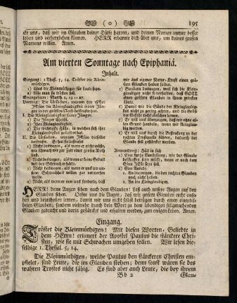 195-211, Am vierten Sonntage nach Epiphaniae