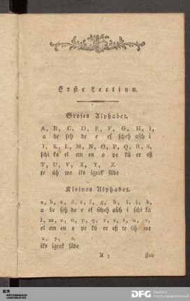 Erste Lection.