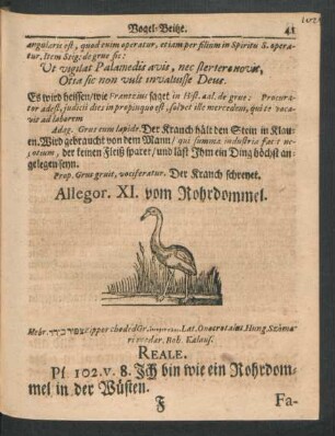 Allegor. XI. vom Rohrdommel.