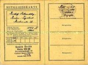 Mitgliedskarte der Deutschen Lebensrettungsgesellschaft für Rudolf Kakuschky