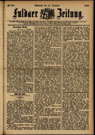 Ausgabe vom Mittwoch, den 12. Dezember 1888.