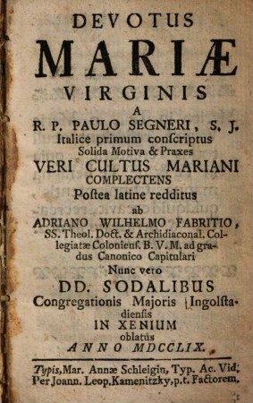 Devotus Mariae Virginis