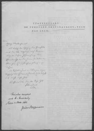 Dettingen/Teck: Pfarrbericht 1938