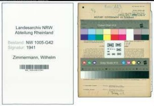 Entnazifizierung Wilhelm Zimmermann , geb. 28.01.1895 (Friseurmeister)
