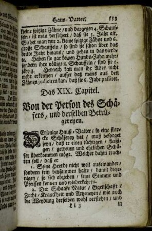 Das XIX. Capitel. Von der Person des Schäfers, und derselben Betrügereyen