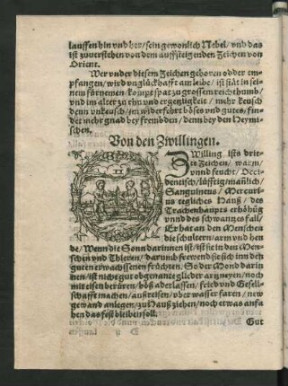 Von dem Zwillingen.