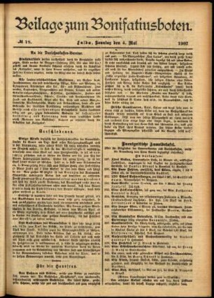 Zweite Ausgabe vom Sonntag, den 04. Mai 1902.