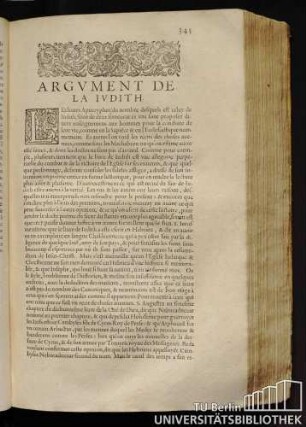 Argument De La Iudith.