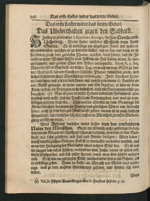 Das erste Laster wider das dritte Gebot, ... - Das dritte Laster wider das andere und dritte Gebot, ...