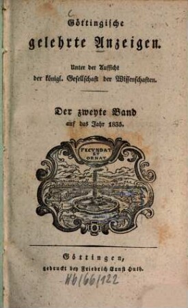 Göttingische gelehrte Anzeigen : unter Aufsicht d. Akademie der Wissenschaften. [97.] 1835, 2