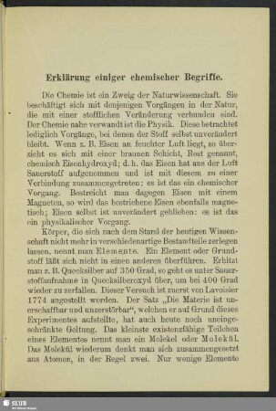 Erklärung einiger chemischer Begriffe