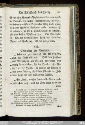 XII. Charakter der Personen.