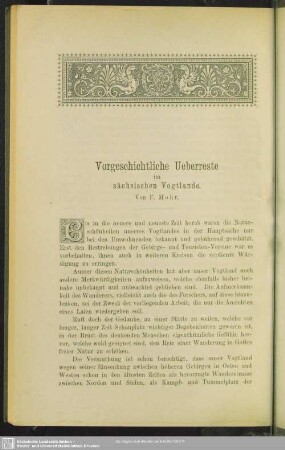 Vorgeschichtliche Ueberreste im sächsischen Vogtlande