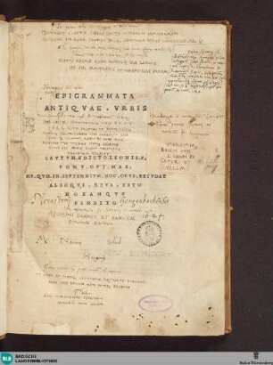 Epigrammata antiquae urbis : Valerii Probi grammatici de notis antiquarum litterarum