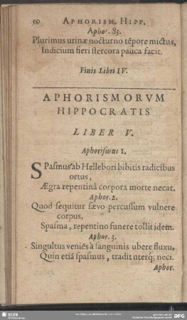 Liber V. Aphorismus I.