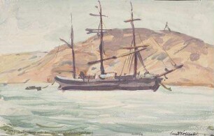 Segelschiff am Nautilushügel bei der Lüderitzbucht