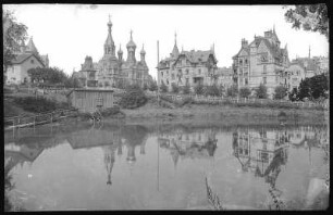 Karlsbad. Westend, Russische Kirche (1897) : Karlsbad. Westend mit Russisch-Orthodoxer Kirche Sankt Peter und Paul (1893-1897; Gustav Wiedermann)