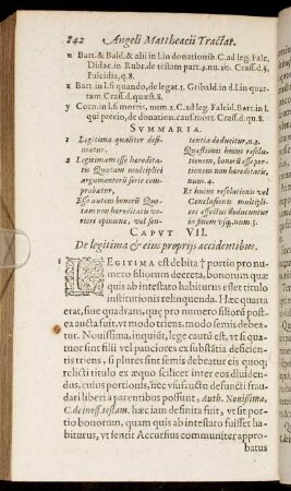 Caput VII. De legitima & eius proprijs accidentibus.