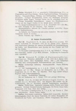 III. Andere Krankheitsfälle.