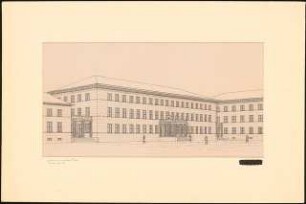 Deutsche Botschaft in einem nordeuropäischen Staat Schinkelwettbewerb 1939: Perspektivische Ansicht 1:100