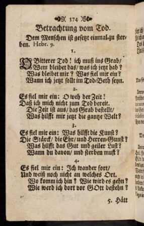 374-384, Betrachtung vom Tod; Vom Gericht