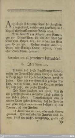 Arterien im allgemeinen betrachtet