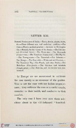 Letter XXI: Natural Productions of India, Trees, shrubs, plants, fruits &c., ...
