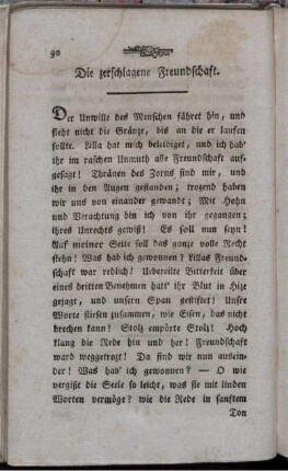 Die zerschlagene Freundschaft