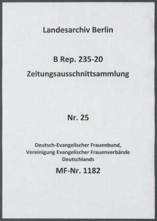 Deutsch-Evangelischer Frauenbund, Vereinigung Evangelischer Frauenverbände Deutschlands