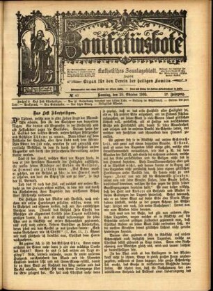 Erste Ausgabe vom Sonntag, den 28. Oktober 1900.