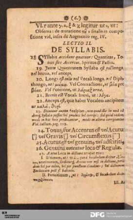 Lectio II. De Syllabis.
