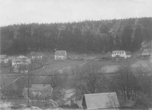 Berggießhübel-Zwiesel (Bad Gottleuba-Berggießhübel-Zwiesel). Stadtteilansicht mit Villa Waldfrieden mit Café