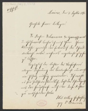 Brief an Jakob Josef Zuckmayer und Jakob Josef Zuckmayer : 07.09.1896