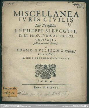 Miscellanea juris civilis