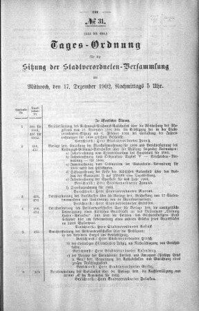 Tages-Ordnung, 17. Dezember 1902