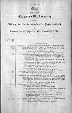 Tages-Ordnung, 17. Dezember 1902
