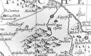 Königswartha-Oppitz. Oberlausitzkarte, Schenk, 1759