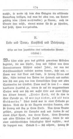 II. Liebe und Treue, Kunstfleiß und Belohnung. Skitze aus dem Jugendleben eines verdienstvollen Mannes. (Schluß.)