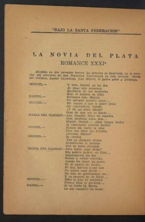 La novia del plata - Romance XXXI°
