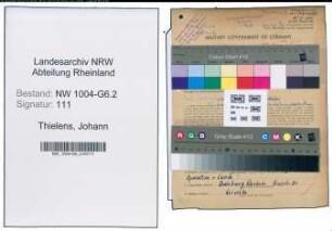 Entnazifizierung Johann Thielens , geb. 21.07.1899 (Arbeiter)