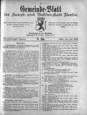 1906,26: No. 26, 1. Juli 1906