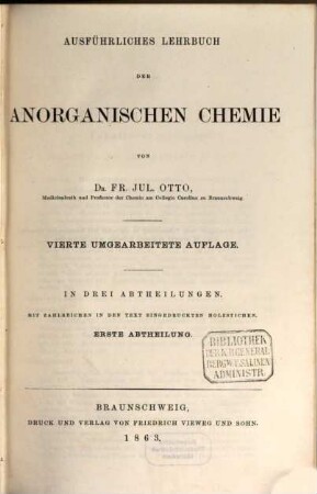Ausführliches Lehrbuch der anorganischen Chemie. 1