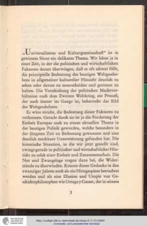 Universalismus und Kulturgemeinschaft