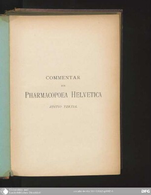 Commentar zur Pharmacopoea Helvetica